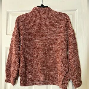 Cupcakes and Cashmere Sweater Size Small Mock Neck Marled Knit Burgundy Maroon